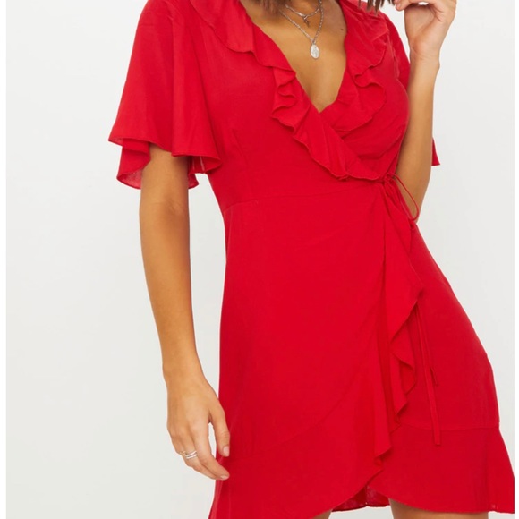 Red wrap dress - Picture 2 of 2